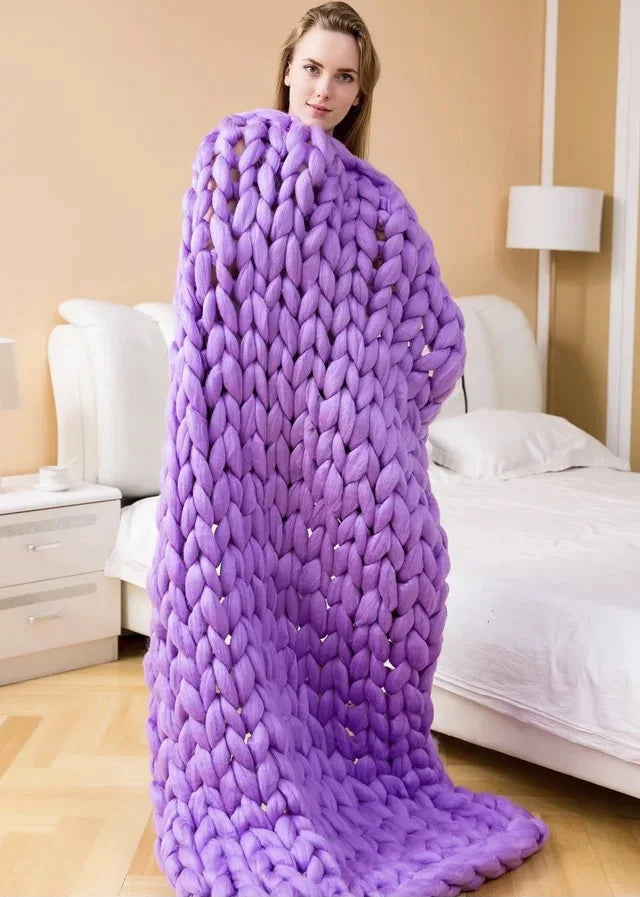 Frendorf | Grobstrickdecke – Kuschelige Wolldecke für Jeden Raum – Weich & Warm – Perfekt für Sofa und Bett