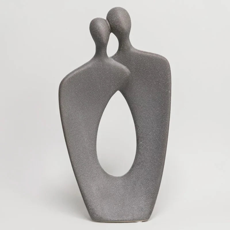 Neueste nordische Einfacher Stil Liebes Skulpturen Keramik Paar Statuen Süße Umarmungs Figuren Körnige Oberfläche Geschenk Für Geburtstag Hochzeit