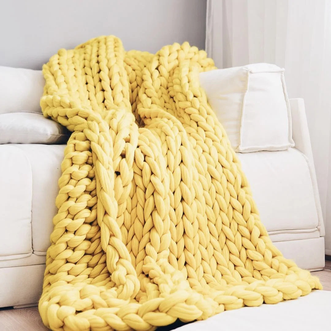 Frendorf | Grobstrickdecke – Kuschelige Wolldecke für Jeden Raum – Weich & Warm – Perfekt für Sofa und Bett