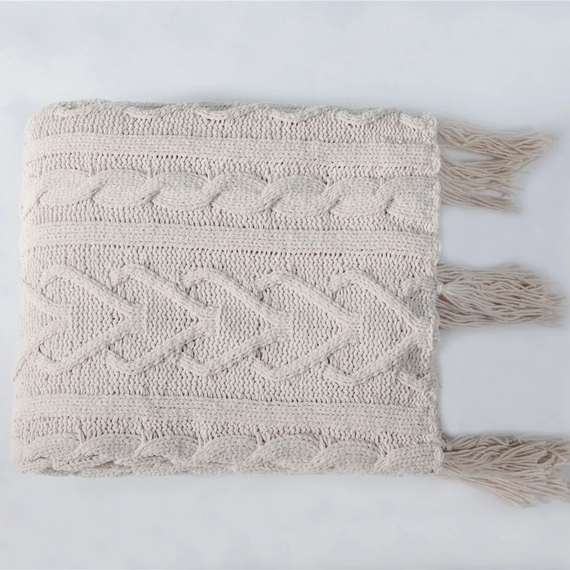 Frendorf | HeartKnit Kuscheldecke aus Chenille | Strickdesign | Für Bett & Sofa | Weich & Gemütlich