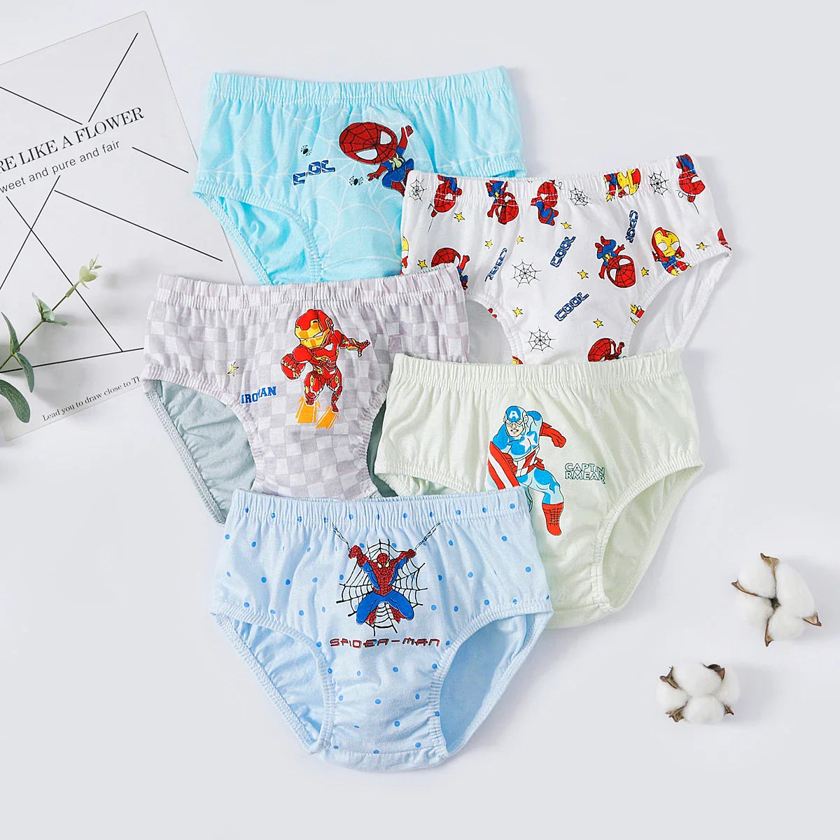 Frendorf | Spider-Man Unterwäsche Set für Jungen – 5 Teile in lustigen Superhelden-Designs