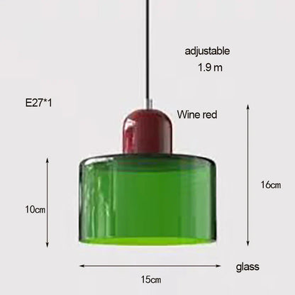 Frendorf | "Nordic Modern Glas Pendelleuchte – E27 Glühbirne, Lange Linie Kronleuchter für Schlafzimmer, Restaurant und Bar – Erhältlich in Weiß, Grün, Pink und Orange"