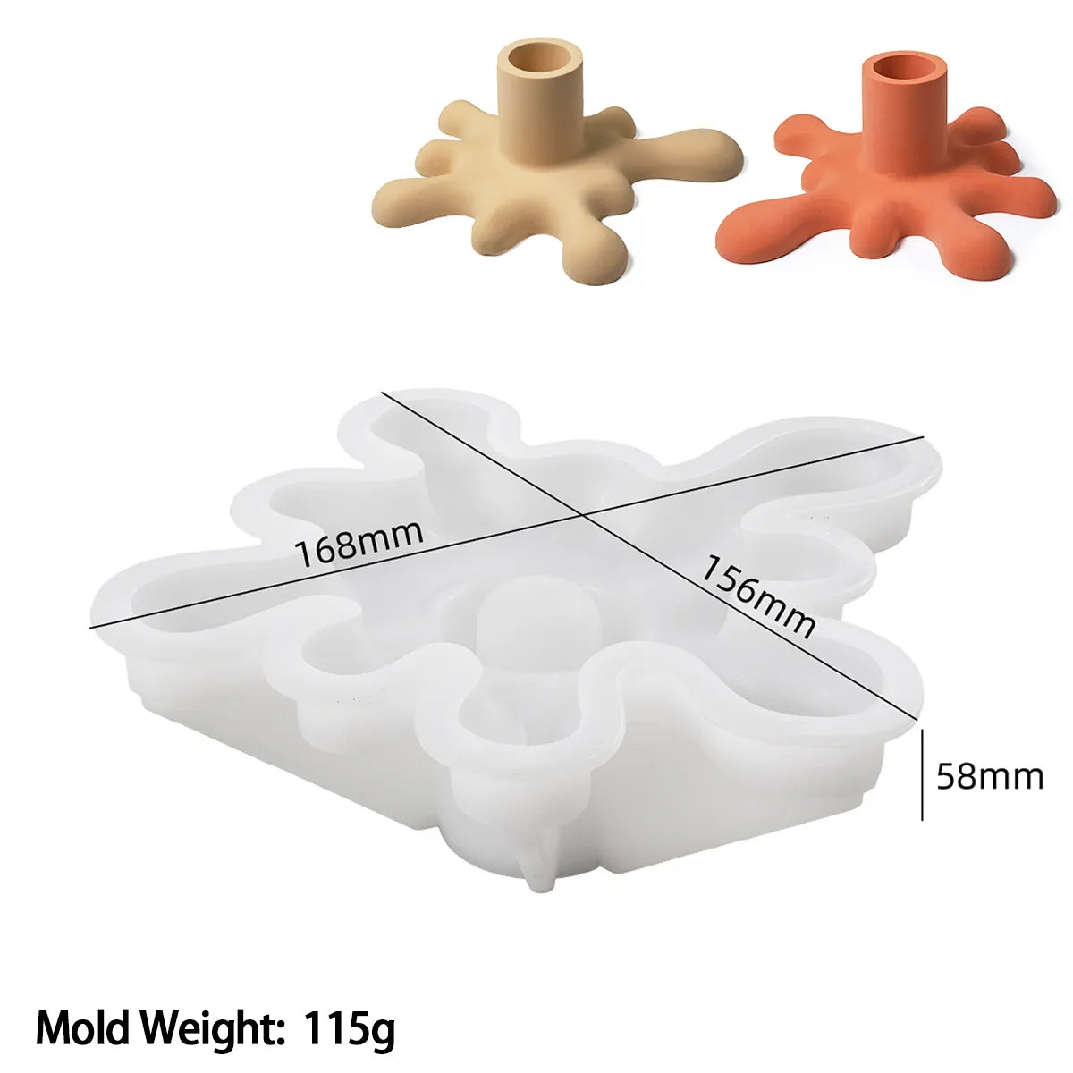 Fließende Wassertropfen Kerzenhalter Silikonform Kristall Gips Harzformen DIY Wasserfluss Kerzenständer Ornament Form Wohnkultur