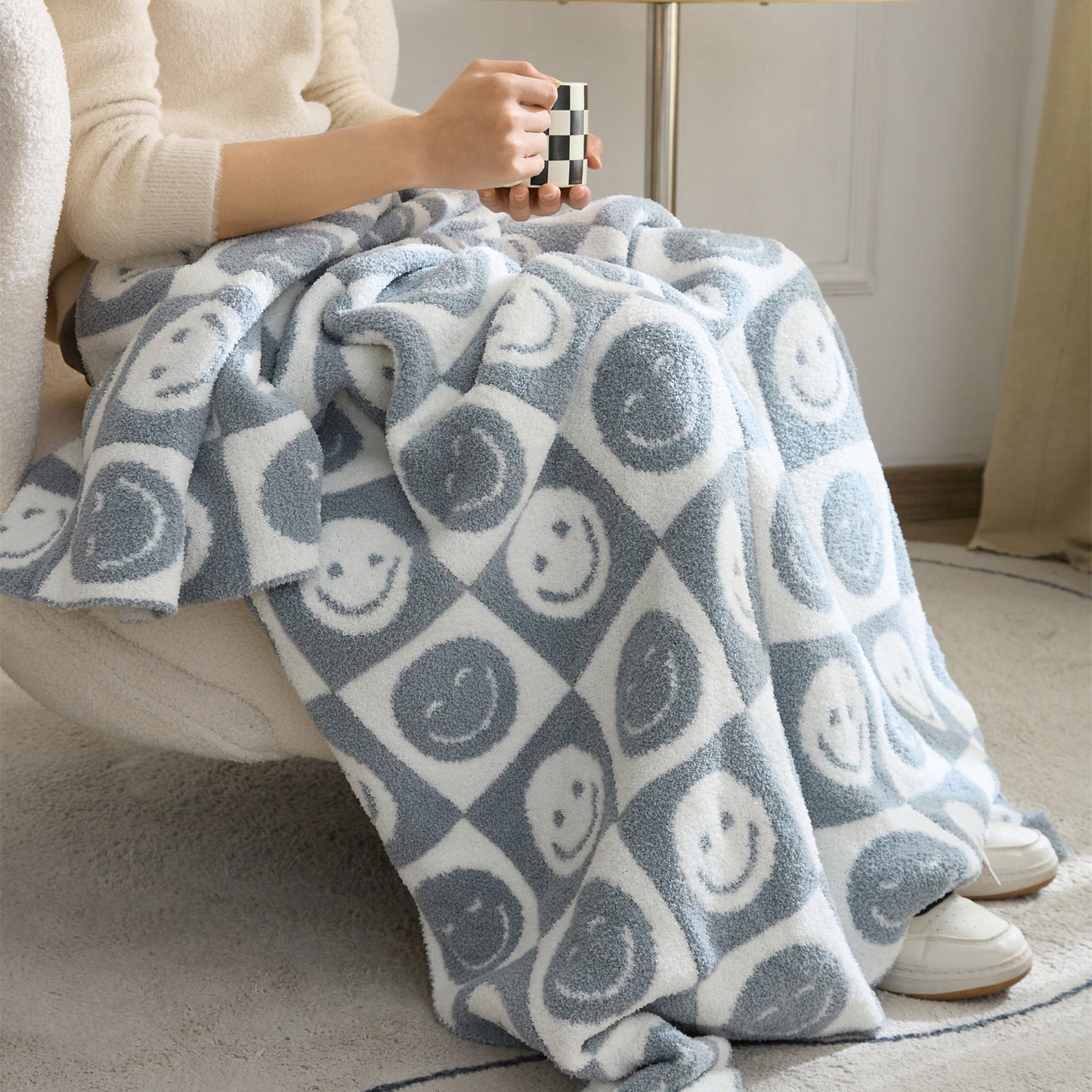 Smiley Kariert Decke