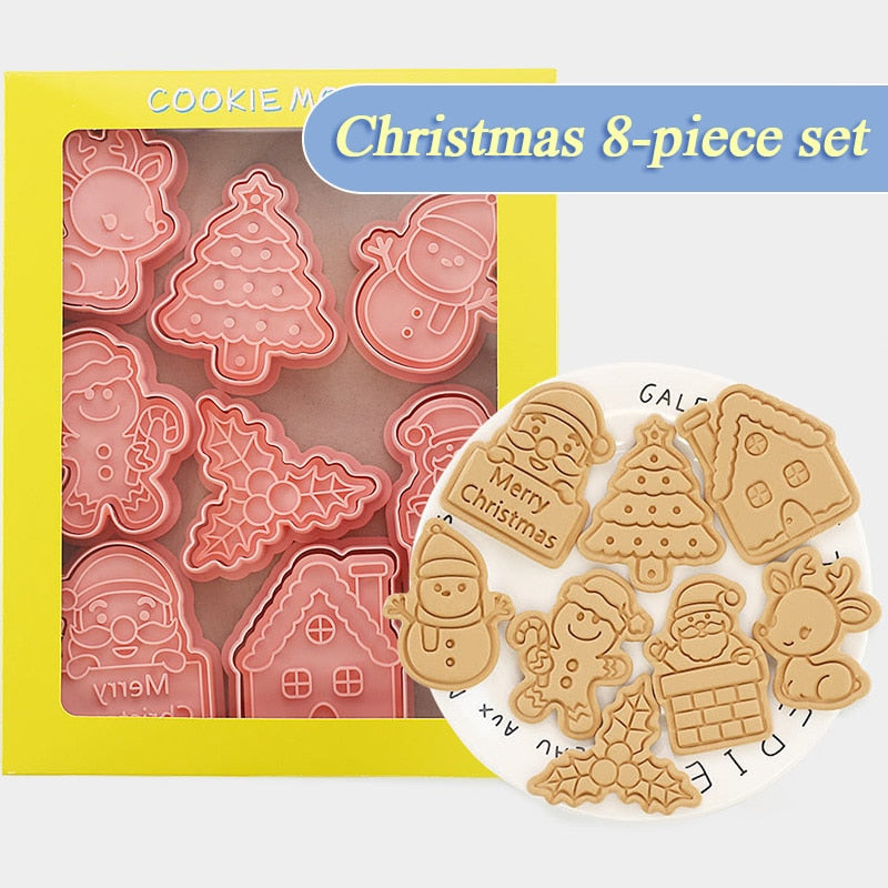 Frendorf | 8Teilig 3D Weihnachtsplätzchen Ausstecher