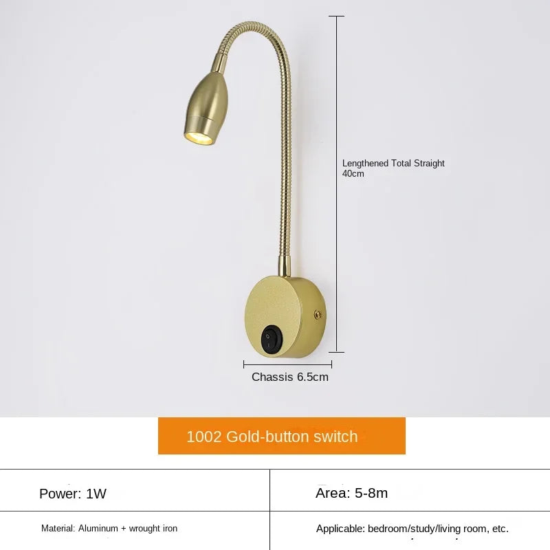 Vielseitige LED-Wandleuchte: Modern, Flexibel, Perfekt zum Lesen im Bett