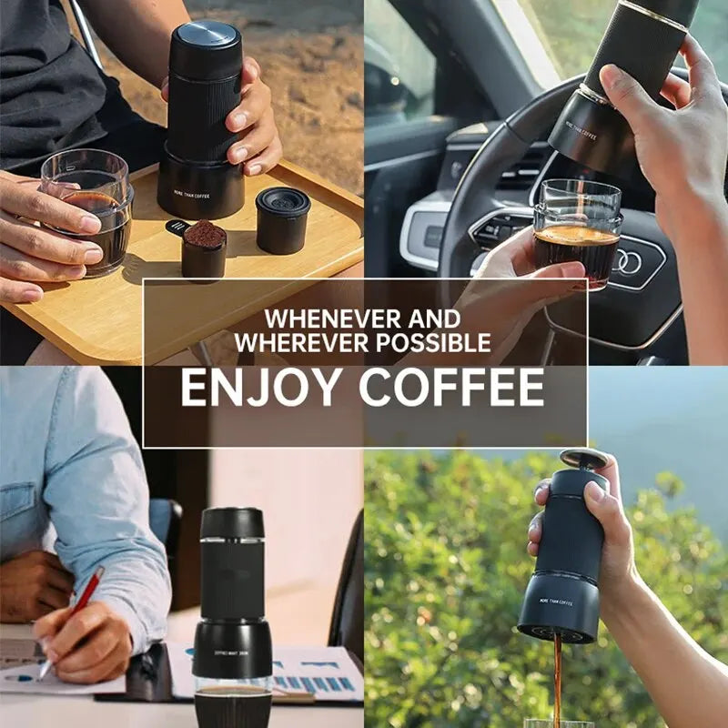 Tragbare Kaffeemaschine 18 Bar, Handdruckbetrieb, ZZUOM CM101, Kompakte Extraktion für Outdoor-Camping-Reise-Nutzung