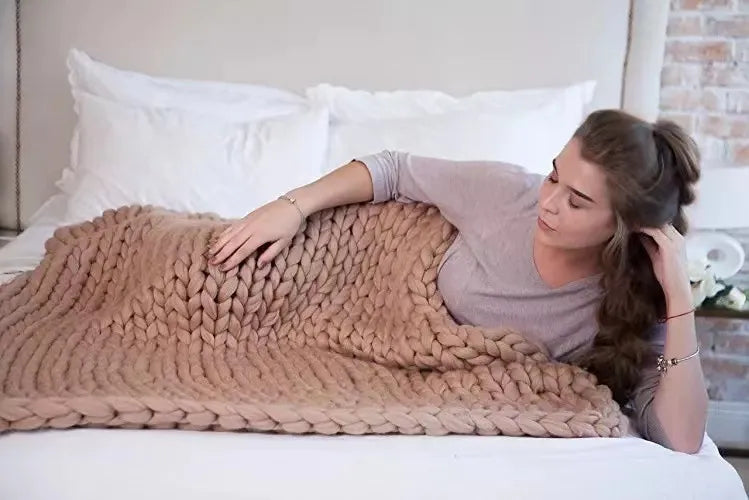 Frendorf | Grobstrickdecke – Kuschelige Wolldecke für Jeden Raum – Weich & Warm – Perfekt für Sofa und Bett