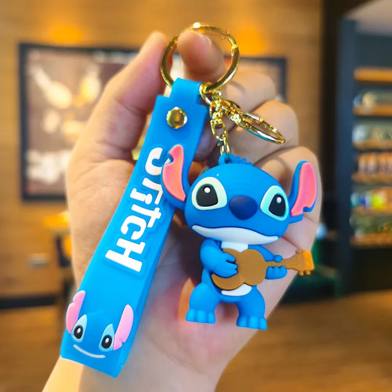 Anime Disney Schlüsselanhänger - Süßer Mickey Mouse, Minnie, Lilo und Stitch Cartoon Schlüsselring, Ornament und Autoanhänger, Perfekte Geschenke für Kinder