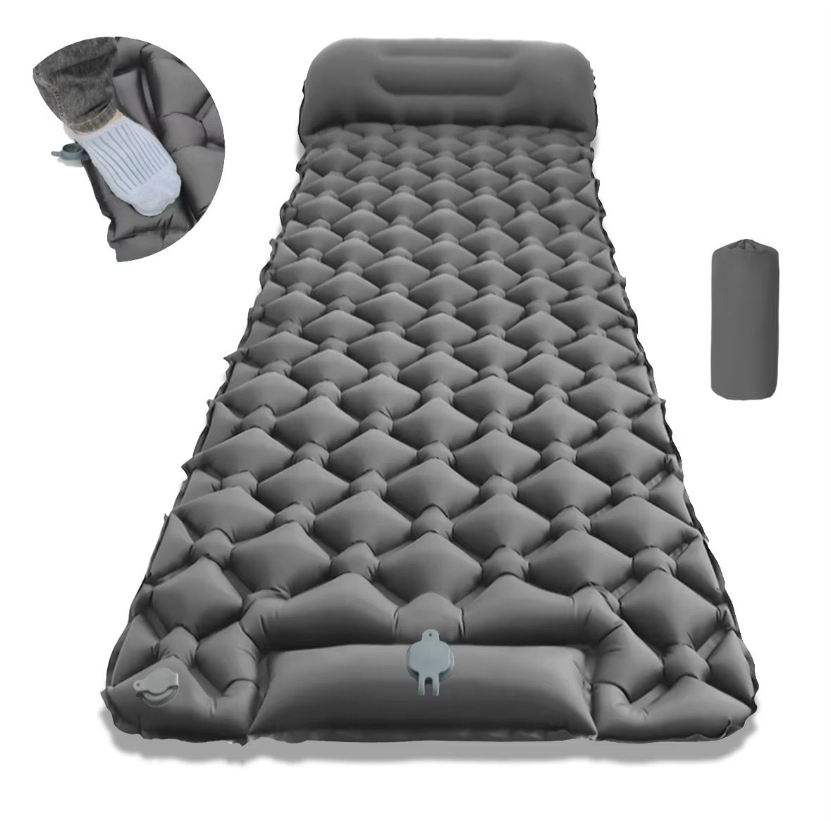 Frendorf | Ultra-Comfort Luftmatratze für Camping mit integriertem Kopfkissen und Pumpe