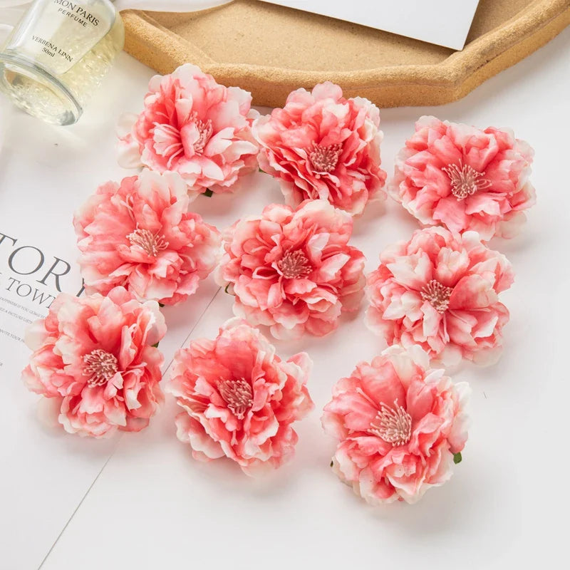 Frendorf | 10 Stück Künstliche Seiden-Pfingstrosenblüten – DIY Bastel Fake Staubblüten für Hochzeiten, Zuhause, Valentinstag und Außen Dekoration