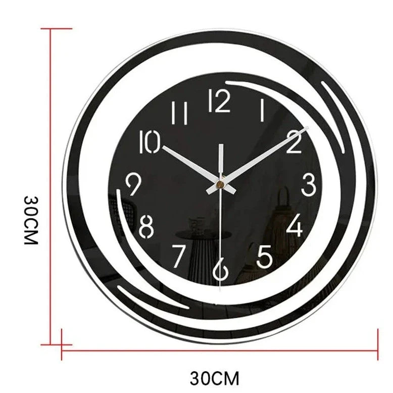 Acryl Wanduhr - Skandinavisches Design - Schwarz - Uhr