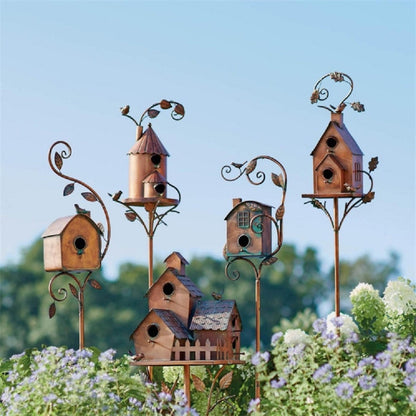 Metallkunst Vogelhaus Gartenstecker - Talart