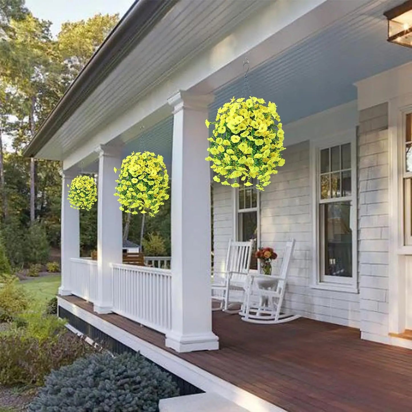 Frendorf | 1PC Künstliche Morgendämmerung-Rebe – Falsche Violette hängende Blumen mit üppigem grünen Laub für Zuhause, Garten und Hochzeitsdekoration