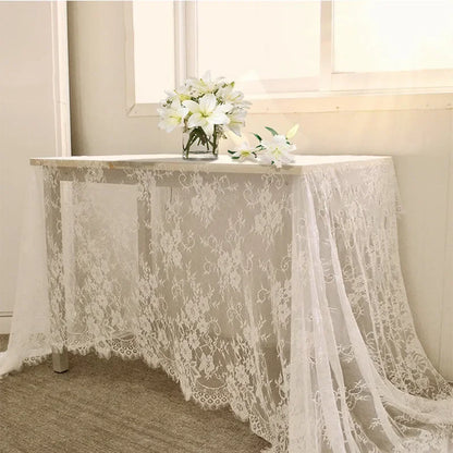 Rustikale Hochzeit Weiße Spitze Tischdecke Vintage Bestickte Empfangstisch Dekor Boho Party Valentinstag Tischdecke