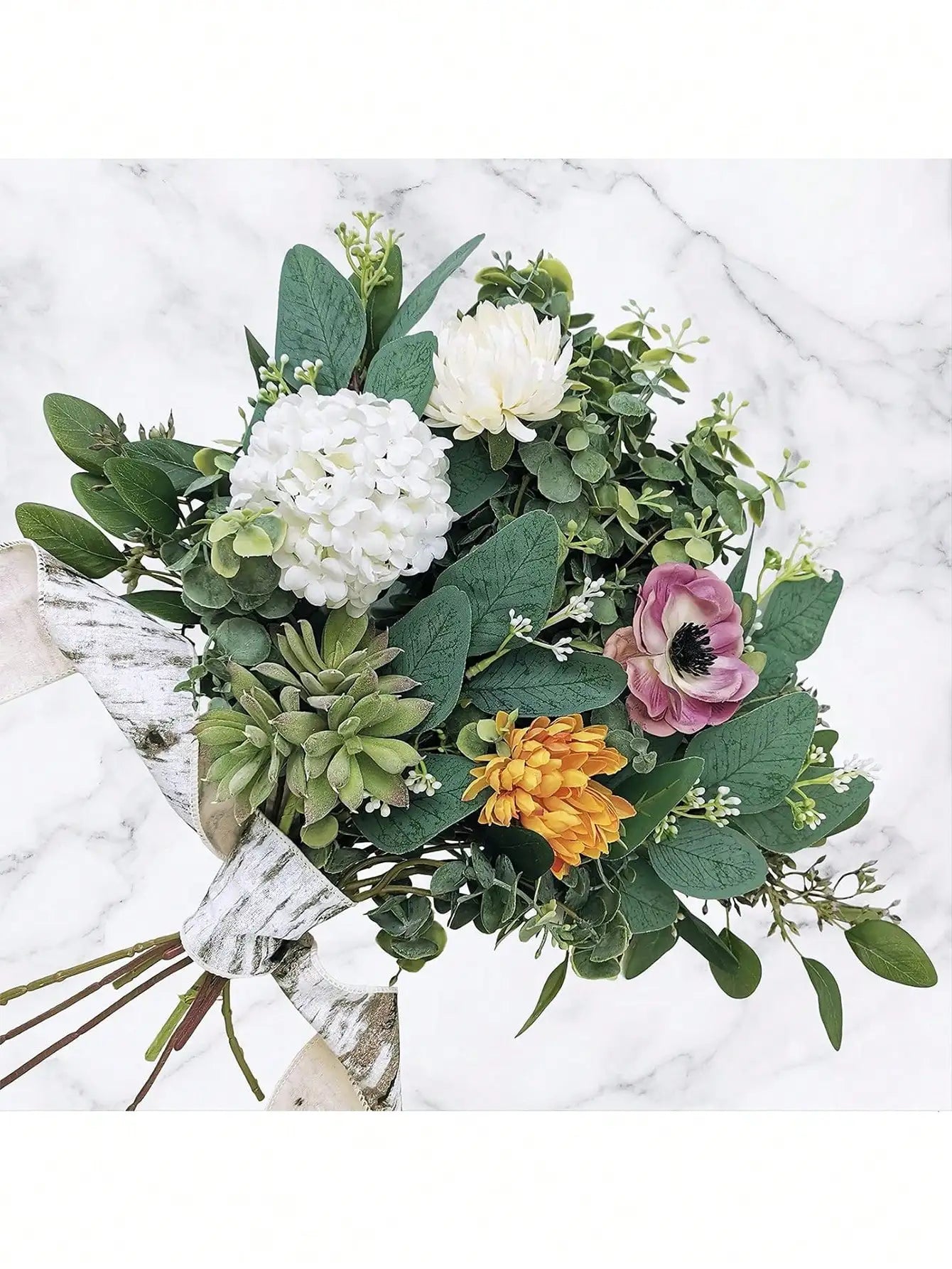 Frendorf | 30 Stück Künstliche Eukalyptusblattstiele – Silbermünzen-Eukalyptus für Hochzeitsblumenarrangements und Wohnkultur