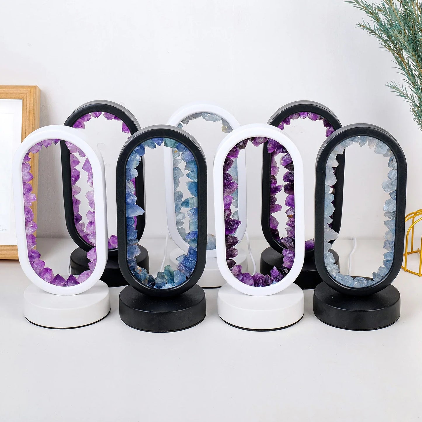Natürliche Amethyst Oval Nachtlicht