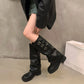 Frendorf | Retro-Stil Kniehohe Stiefel Damen Mode Damen Slip-On Ritter Lange Stiefel Herbst Winter Damen Schuhwerk