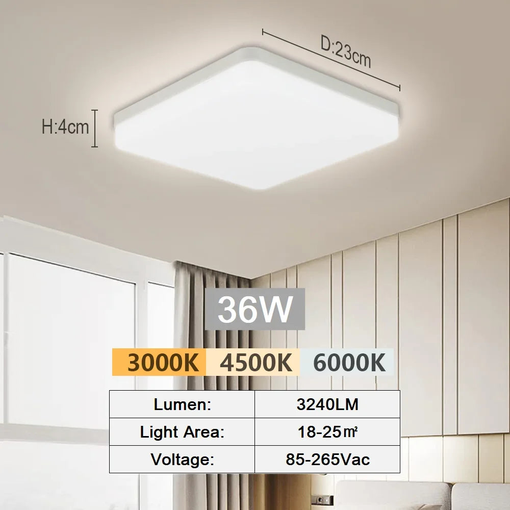 Frendorf | 12-Zoll LED-Deckenleuchte – Quadratische schlanke moderne Leuchte mit Fernbedienung für Schlafzimmer, Wohnzimmer, Flur und Küche