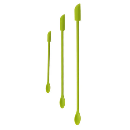 Silicone Mini-Schaber-Set für Kosmetik & Backen - Dual-End Spatel und Löffel, 3-teiliges Flaschen- und Marmeladenschaber-Set