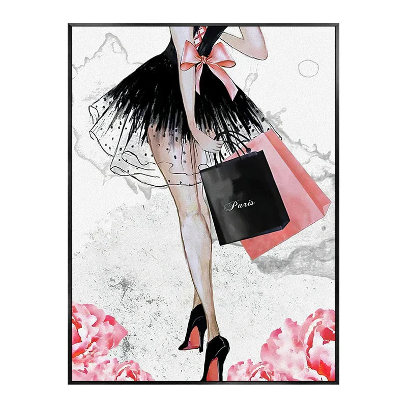Leinwand Buch Parfüm Frauen Dekor Poster für Schönheitssalon Dekorative Malerei Luxuriöses Wohnzimmer Mädchen Schlafzimmer Dekoration Nordic