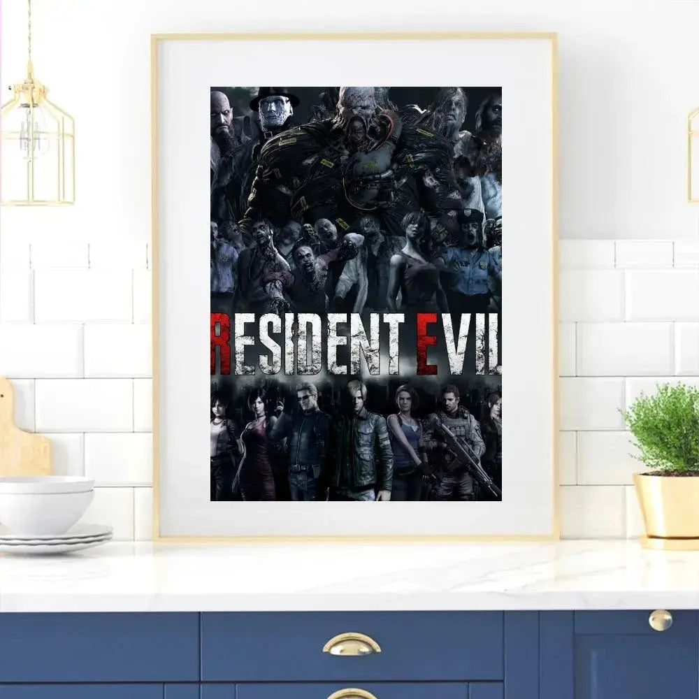 Game R-RESIDENT E-EVIL Poster Zuhause Raum Dekor Wohnzimmer Schlafzimmer Ästhetik Kunst Wandmalerei Aufkleber