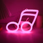 Helle Neonlicht Nachttischlampe – Musikalische Note LED Neon Zeichen für Raumdekoration, Perfekt für Schlafzimmer, Spielzimmer und Partys