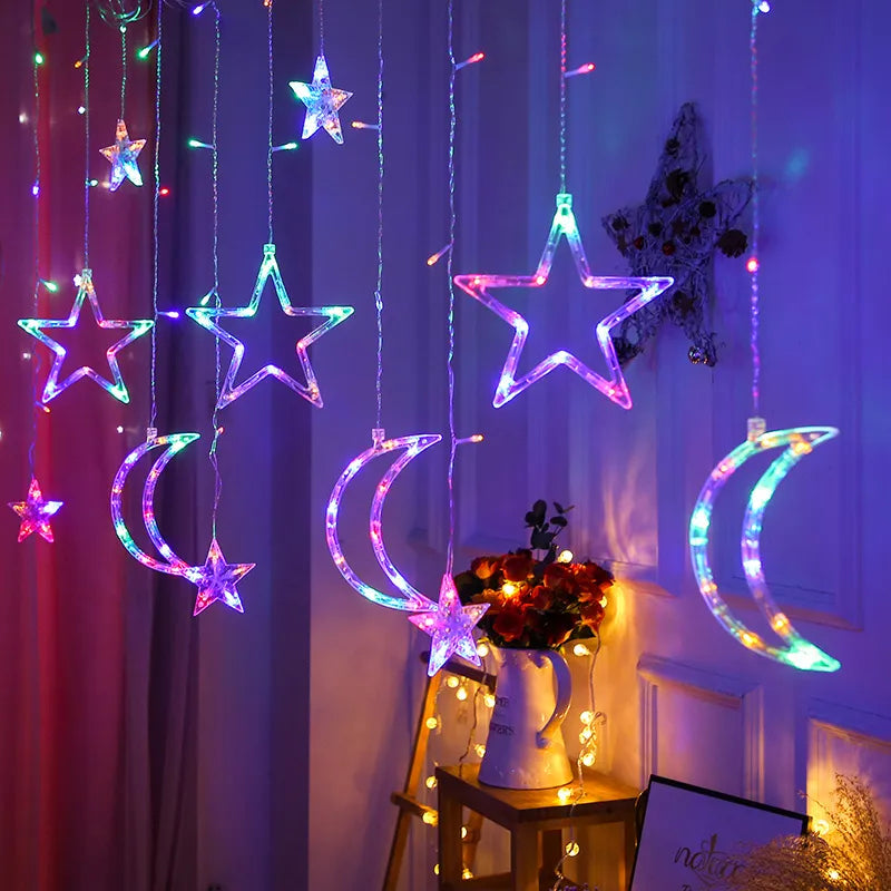 Frendorf |  Vorhang Led Mond Stern Dekoration