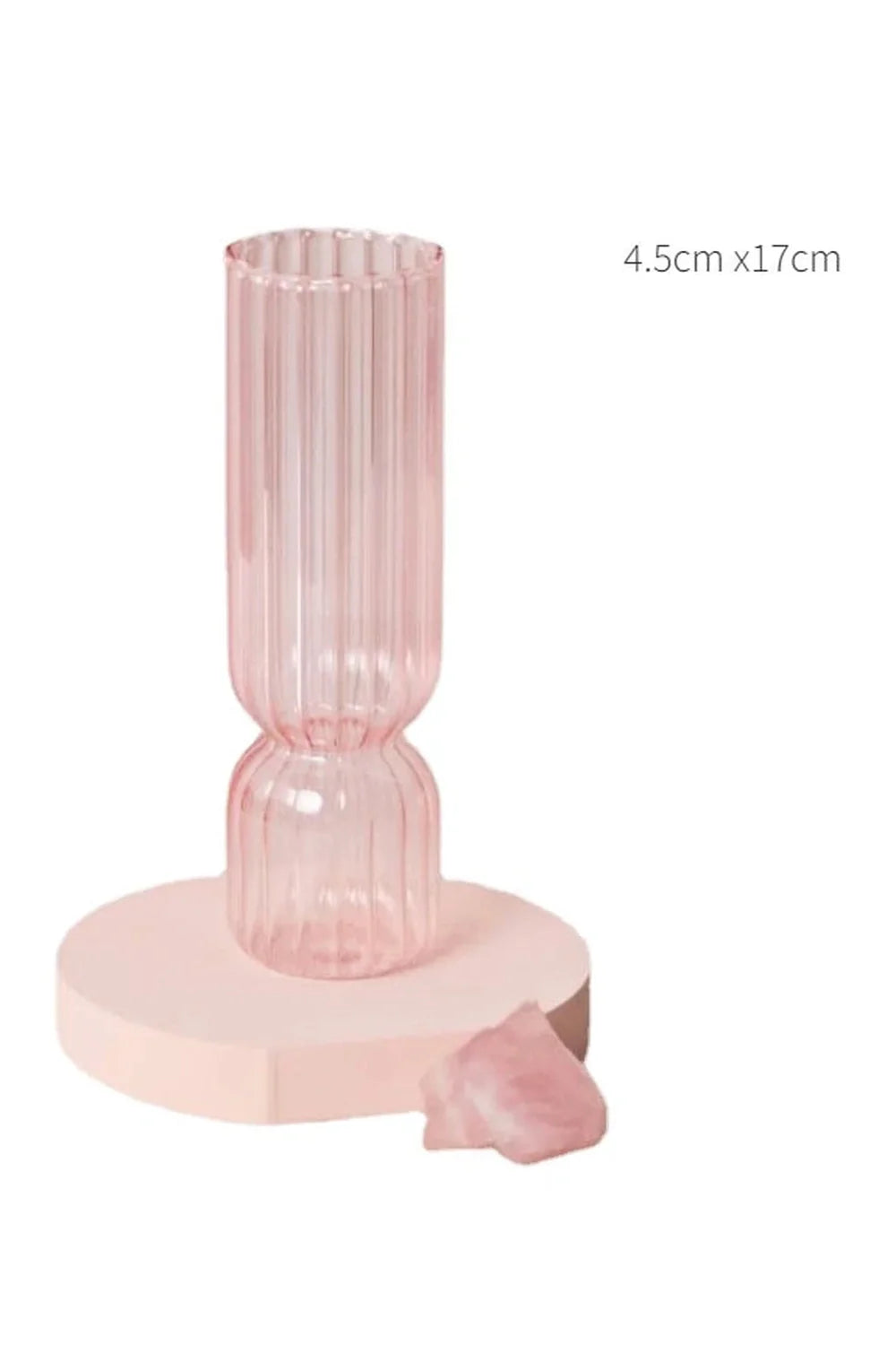 Pink Glass Taper Kerzenhalter
