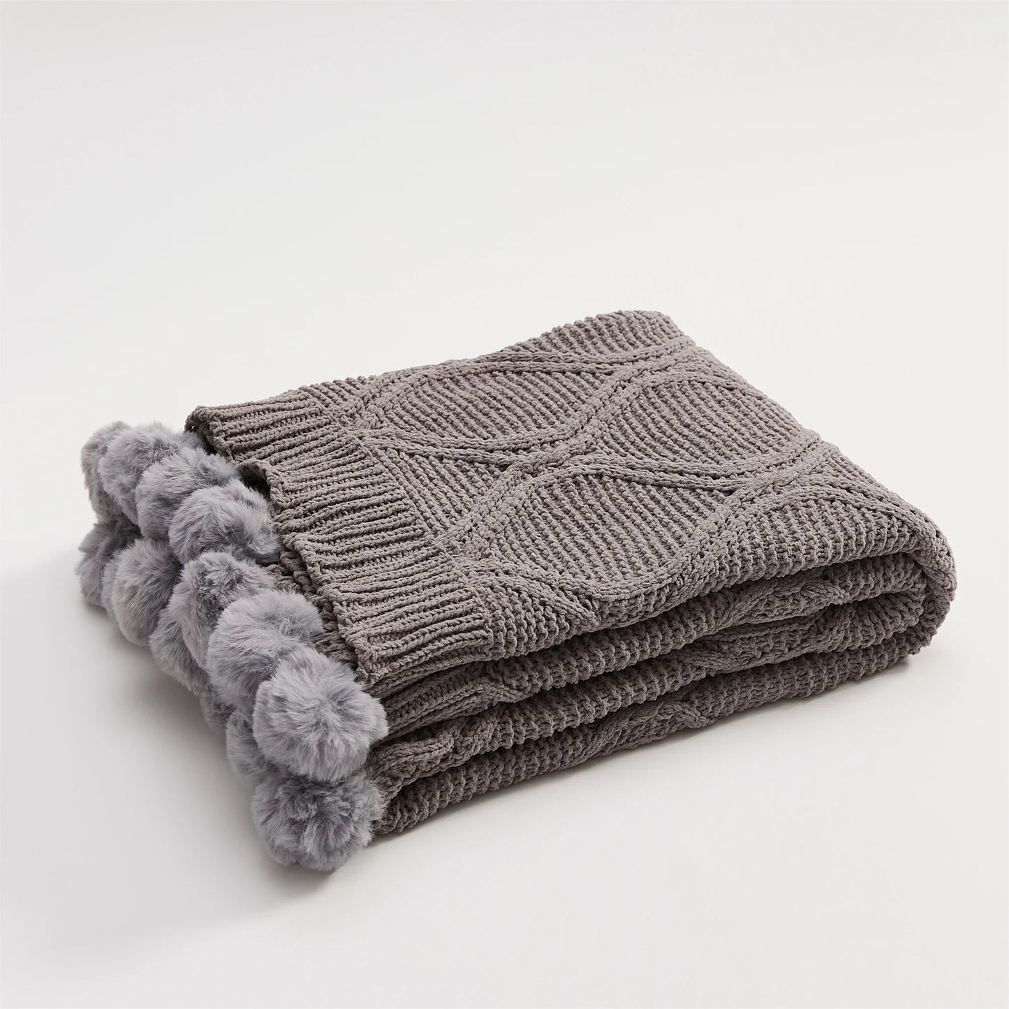Frendorf | HeartKnit Kuscheldecke aus Chenille | Strickdesign | Für Bett & Sofa | Weich & Gemütlich