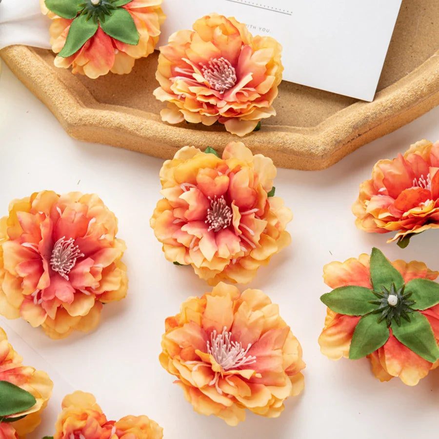 Frendorf | 10 Stück Künstliche Seiden-Pfingstrosenblüten – DIY Bastel Fake Staubblüten für Hochzeiten, Zuhause, Valentinstag und Außen Dekoration