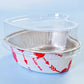 50 Stück 100 ml Aluminium Puddingbecher aus Alufolie mit Deckel - Herzförmige Einweg Mini Mousse Cupcake Behälter Backformen