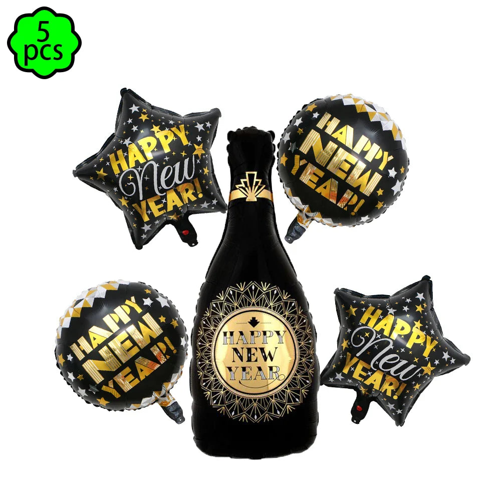 Neujahrsservietten Pappteller Becher Neujahr Tischdecken Tischüberwurf 2024 Neujahrsparty Dekorationen Silvesterparty Zubehör