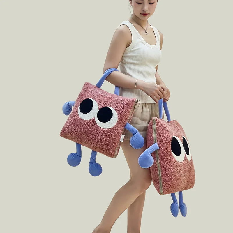 Frendorf | Süßes Monster Tragbares Weiches Wurfkissen-Decke