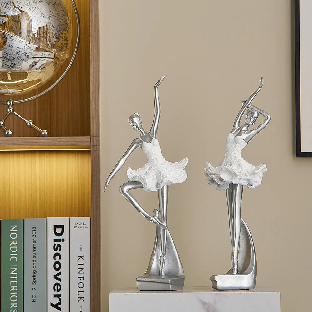 Balletttänzer Figurine Nordisch Einfach Schreibtischdekoration Moderne Wohnaccessoires Leichte Luxus Kunst Bürowein-Schrankdekoration