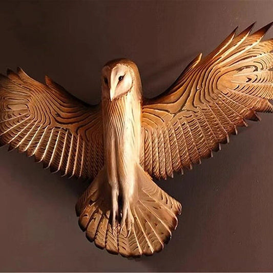 Eulen-Skulptur, Wandkunst, Kunstharz, Kunsthandwerk, Wohnzimmer, Outdoor, Garten, Büro, Heimdekoration, lebendige Eule, Kunsthandwerk, Heimwand-DIY-Dekoration