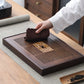Chinese Tea Tray with Water Storage Box Durable Simple Drainage Type Plate Tea Serving Tray for Teahouse Home Household Office