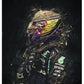 1 Stück Leinwandmalerei Schwarzer Hintergrund Fluoreszierender Helm Rot Gelb Helm Wohnzimmer Dekorationen für Home Luxus Schlafzimmer Kunst