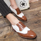 Frendorf | Herren Luxus Schuhe Brogue Schnürung Casual Britischer Stil Kontrastfarbe Oxford Büro