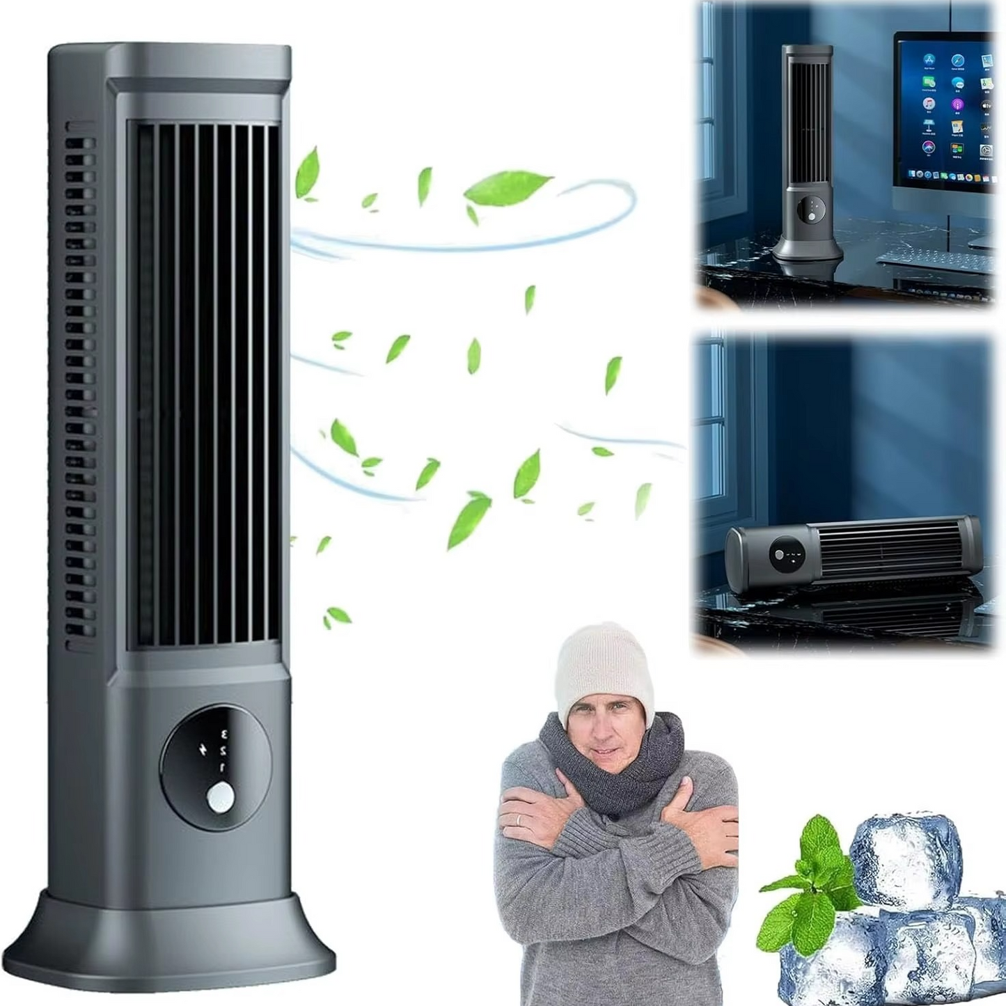 Frendorf | 2024 Tragbare Klimaanlage mit 3-Geschwindigkeits-Kühlventilator für Schlafzimmer und Büro – Leise & Kompakt