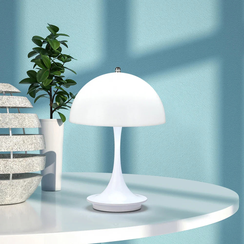Pilz-Tischlampe, PC, leuchtender Lampenschirm, wiederaufladbare Schreibtischlampe, Schlafzimmer, Nachttisch, dekoratives Nachtlicht