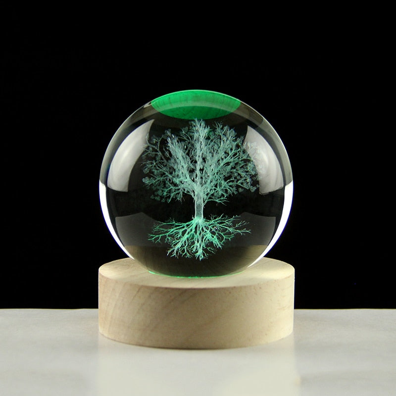 Gravierte Kristallbaumlampe: 3D-Hausdekoration