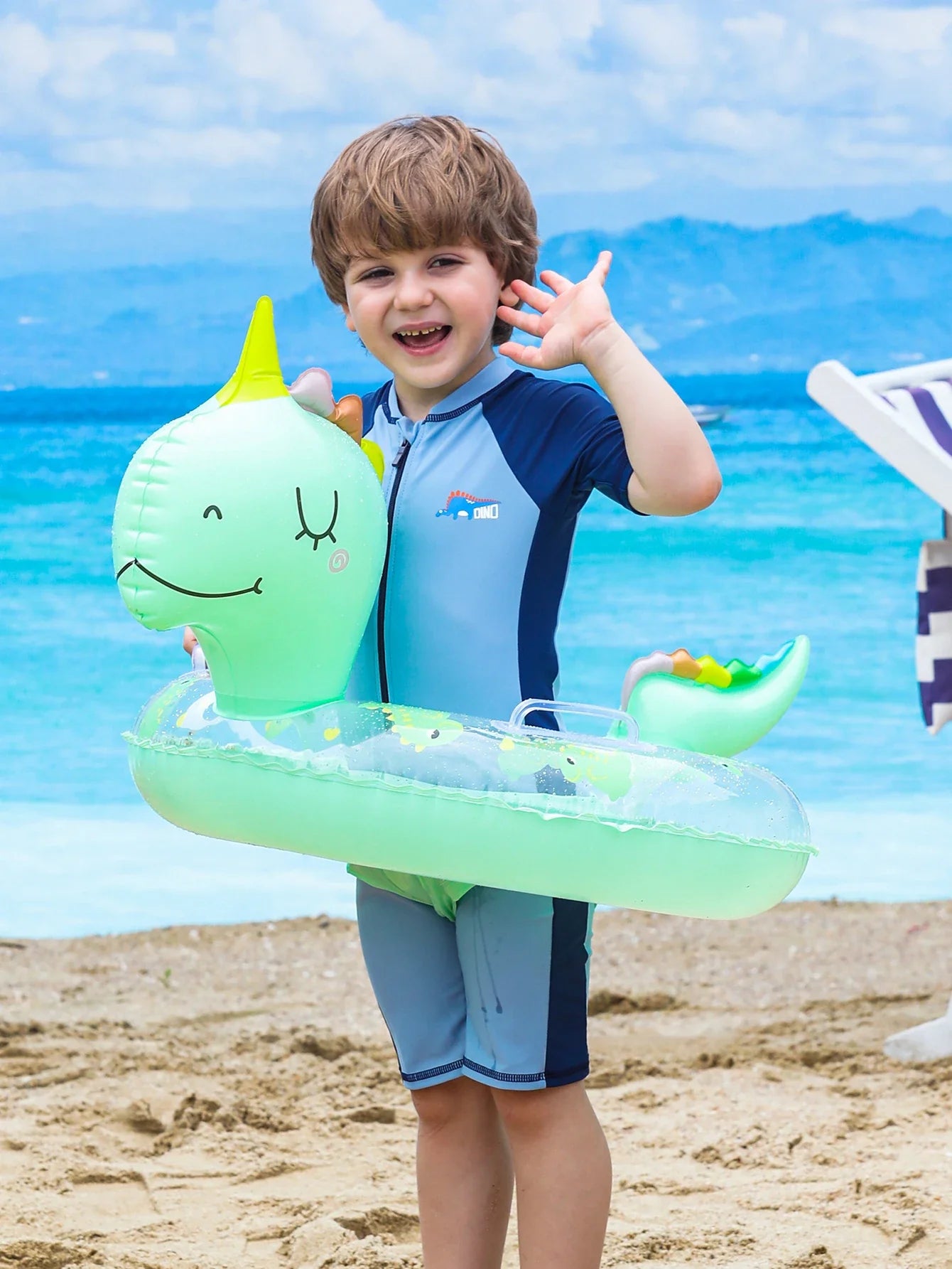 Frendorf | Aufblasbarer Schwimmring für Kinder – Dino Schwimmring für Sommervergnügen und Poolaktivitäten