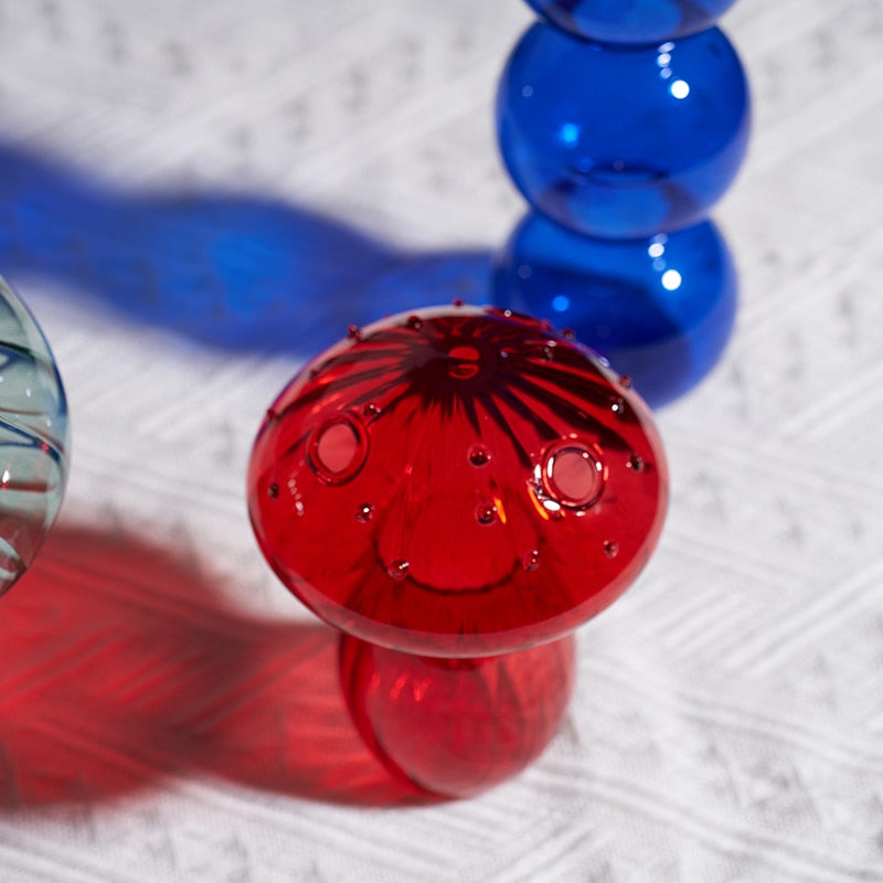 Mini Glass Mushroom Vase