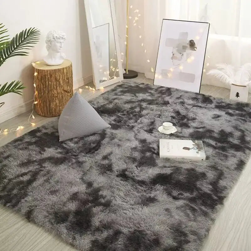 Weicher großer Teppich Wohnzimmer Plüsch Lounge Bodenmatte Schlafzimmer Bett Weicher Samtteppich Kinderzimmer Rutschfester dekorativer Teppich