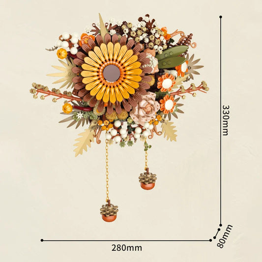 Europäischen Stil Kunst Wand Hängen Blume Baustein Simulation Trockenen Blumenstrauß Montage Wohnkultur Spielzeug Für Kinder Mädchen Geschenk