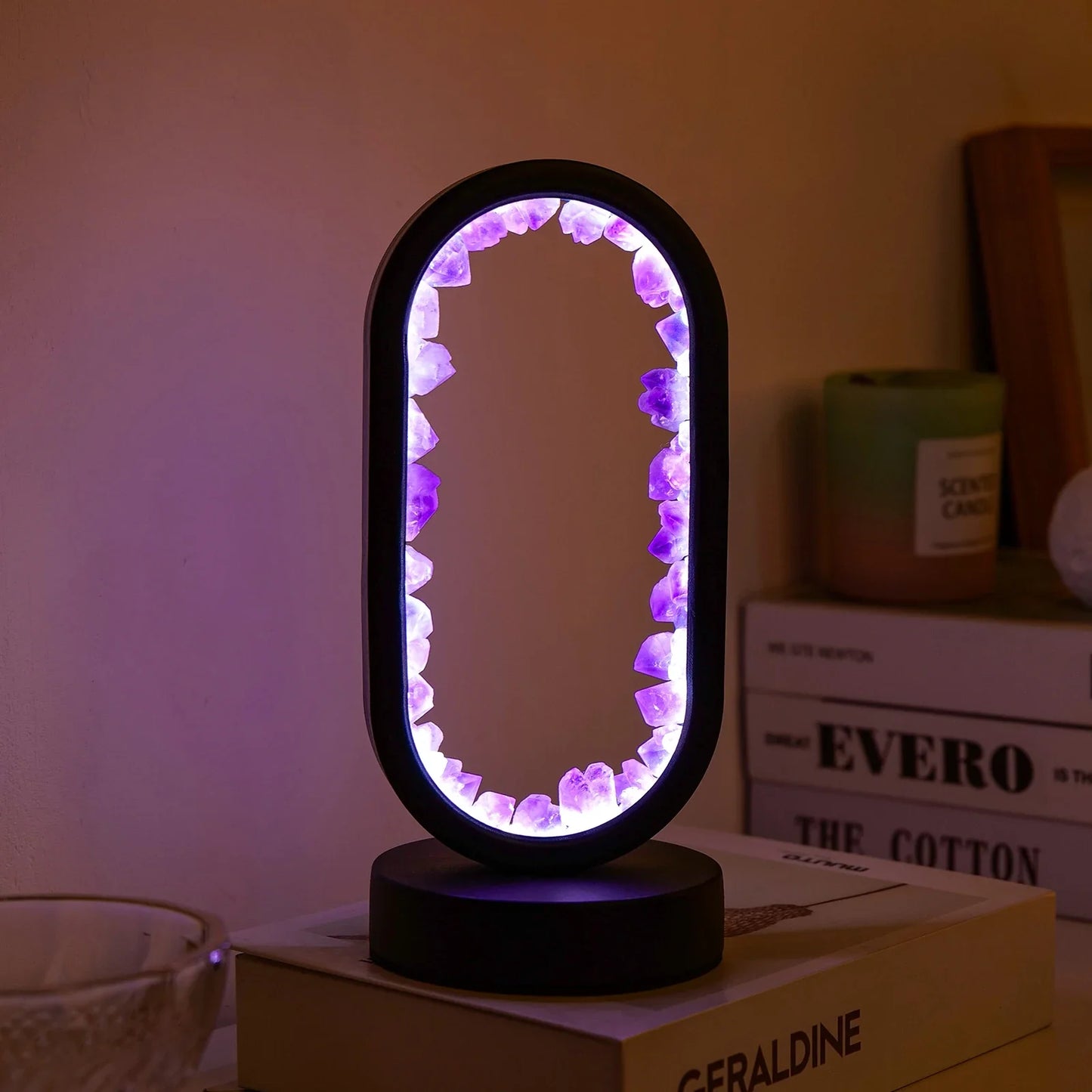 Natürliche Amethyst Oval Nachtlicht