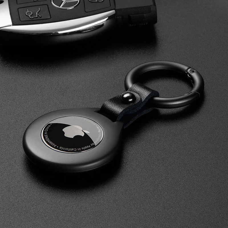 Frendorf | Hochwertige Leder Metall Anhänger Schutzhülle Für Apple Airtags