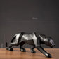 Panther-Statue, Tierfigur, abstrakter geometrischer Stil, Kunstharz, Leopardenskulptur, Heimbüro, Desktop-Dekoration, Kunsthandwerk