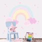 Frendorf | Cartoon Wandtattoos pinker Regenbogen Wolken Sterne